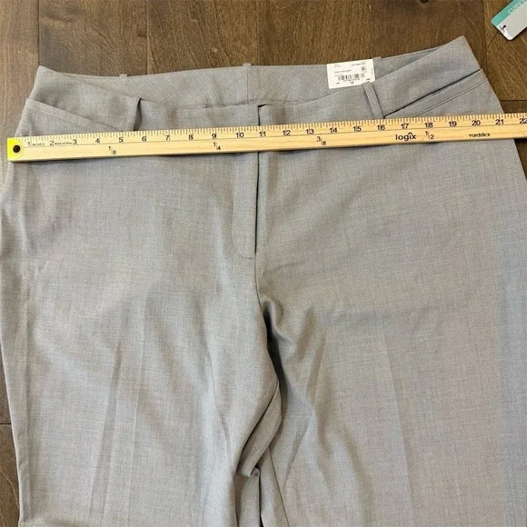 NWT JCPenney Dress Pants Womens Size 16 Gray Bootcut High‎ Rise Flat Front - Picture 2 of 4
